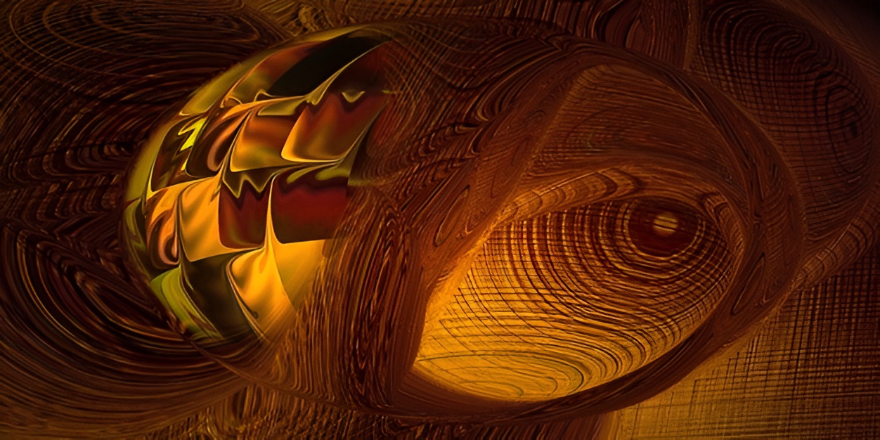 Intricate digital art with warm tones