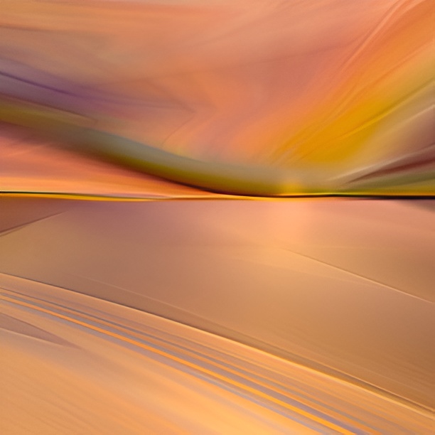 Colorful abstract depiction of desert scene