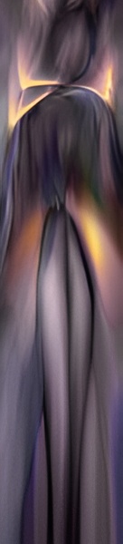 Abstract purple and orange flowing design