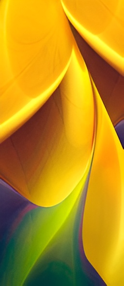 Vibrant yellow and green abstract art