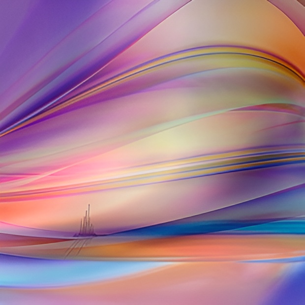 Colorful abstract landscape with flowing lines