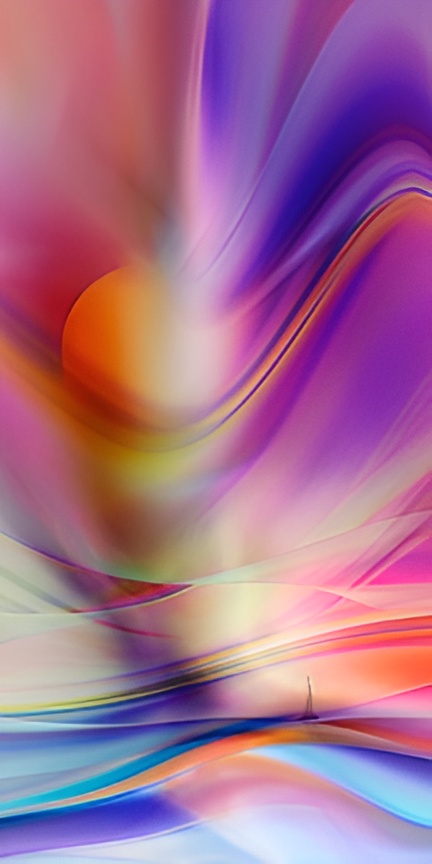 Vibrant swirling colors with sun