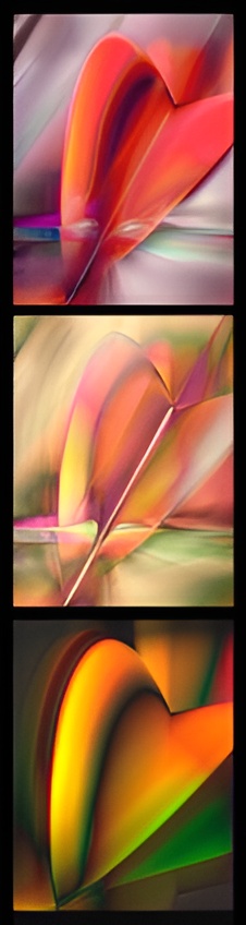 Vibrant artistic heart compositions