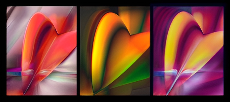 Colorful abstract art with hearts